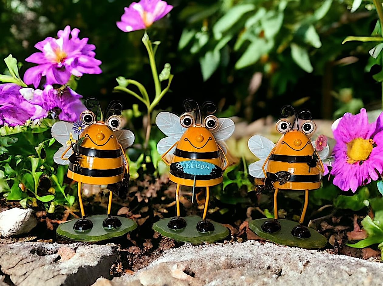 Amazon.com: GERSON Set Bee Figurine Statue Metal Garden Decor